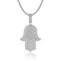 Jewelry wholesale Wholesale Moissanite D/VVS1 Fully Pavé Hamsa Hand Pendant – 18K White-Gold Vermeil on 925 Silver, Pendant Only, GRA Certified