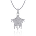 Jewelry wholesale Wholesale Moissanite D/VVS1 Dripping Star Pendant 18K White‑Gold Vermeil on 925 Silver, Pendant Only, GRA Certified