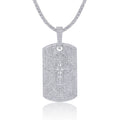 Jewelry wholesale Wholesale Moissanite D/VVS1 Cross Dog Tag Pendant Necklace – 18K White-Gold Vermeil on 925 Silver, Pendant Only, GRA Certified