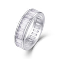 Jewelry wholesale Wholesale Moissanite D/VVS1 Emerald Cut Channel-Set Half-Eternity Band  – 18K White Gold Vermeil on 925 Silver, GRA Certified