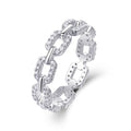 Jewelry wholesale Wholesale Moissanite Round-Cut D/VVS1 Link Chain Eternity Band – 18K White Gold Vermeil on 925 Silver, GRA Certified