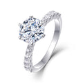 Jewelry wholesale Wholesale Moissanite 2CT D/VVS1 Round Cut Six-Prong Vintage Pavé Engagement Ring – 18K White Gold Vermeil on 925 Silver, GRA Certified