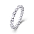 Jewelry wholesale Wholesale Moissanite Round-Cut D/VVS1 Bar-Set Eternity Band – 18K White Gold Vermeil on 925 Silver, GRA Certified