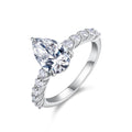 Jewelry wholesale Wholesale Moissanite 3.56 CT D/VVS1 Pear Cut Moissanite Ring – Pavé Twist Band in 18K White Gold Vermeil on 925 Silver,GRA Certified