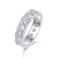 Jewelry wholesale Wholesale Moissanite D/VVS1 Pavé Eternity Channel-Set Band – 18K White Gold Vermeil on 925 Silver，GRA Certified