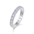 Jewelry wholesale Wholesale Moissanite D/VVS1 Pavé Eternity Band – 18K White Gold Vermeil on 925 Silver，GRA Certified
