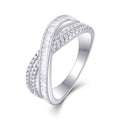 Jewelry wholesale Wholesale Moissanite Round & Baguette-Cut D/VVS1 Crossover Eternity Band – 18K White Gold Vermeil On 925 Silver, GRA Certified