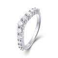 Jewelry wholesale Wholesale Moissanite Round-Cut D/VVS1 Pavé Half-Eternity Band – 18K White Gold Vermeil on 925 Silver, GRA Certified