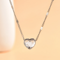 Jewelry wholesale Wholesale Heart Cubic Zirconia Elegant 304 Stainless Steel Pendant Necklace – 14K Gold Plated, Chain 15.35in + 1.97in, Waterproof