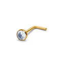 Jewelry wholesale Wholesale 316L Stainless Steel 20G Nose Screw  L-Shape Bezel CZ-Nose Stud