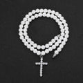 Wholesale Simple Cross Pearl Hip Hop Necklace, Trendy Unisex Clavicle Chain, – Chain 16in-24in