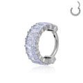 Jewelry wholesale Wholesale G23 Titanium 16G Clicker CZ Full Crystal Eternity Segment-Nostril Ear Septum