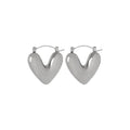 Jewelry wholesale Wholesale Puffy Heart Hoop Earrings 18K Gold Plated Stainless Steel