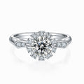 Jewelry wholesale Wholesale Moissanite 1CT D/VVS1 Round Cut Five-Prong Pavé Shoulder Engagement Ring – 18K White Gold Vermeil on 925 Silver, GRA Certified
