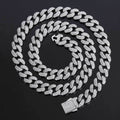 Wholesale 12mm Double Row Iced Out Cuban Link Cubic Zirconia Hip Hop Necklace – Spring Jewelry Clasp, Chain 16in-24in