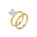 Jewelry wholesale Princess Cut Moissanite Ring Set – D Color VVS, 18K Gold on S925 Silver