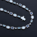 Wholesale blue Cubic Zirconia hip-hop agate Bracelet,7in-9in