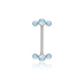 Jewelry wholesale Wholesale G23 Titanium 14G Internal Thread Triple CZ Linear Style-Barbell Nipple