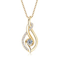 Jewelry wholesale 0.45 CTW · D/VVS1 Moissanite Solitaire Necklace — 18 K Yellow or White-Gold Vermeil on 925 Silver, 40 + 5 cm