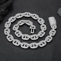 Wholesale 16mm Pig Nose Bubble Cuban Link Cubic Zirconia Hip Hop Necklace , Chain16in-24in