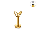Jewelry wholesale Wholesale G23 Titanium 16G Internally Thread Butterfly-Flat Back Stud Helix and Tragus