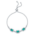 Jewelry wholesale Lab Gemstone Slider Bracelet – 1.4CT Emerald Cut, 18K on S925 Silver