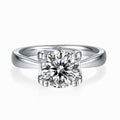 Jewelry wholesale Wholesale Moissanite 3CT D/VVS1 Round Cut Four-Prong Solitaire Engagement Ring – 18K White Gold Vermeil on 925 Silver, GRA Certified