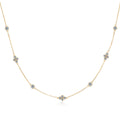 Jewelry wholesale 0.76 CTW · D/VVS1 Moissanite Clover Station Necklace — Four-Stone Lucky Motifs & Bezel Rounds, 18 K Yellow or White-Gold Vermeil on 925 Silver, 40 + 5 cm
