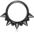 Jewelry wholesale Wholesale G23 Titanium 16G Clicker Hoop Spiked Cartilage-Ear/Nose Ring