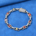 Wholesale 10mm Colorful Gem Cubic Zirconia Hip Hop Bracelet, Chain 7in-9in