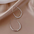 Jewelry wholesale Wholesale Oval Minimalist 304 Stainless Steel Hoop Earrings-18K Gold Plated, Waterproof