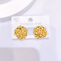 Jewelry wholesale Wholesale Flower Elegant 304 Stainless Steel Stud Earrings-18K Gold Plated, Waterproof