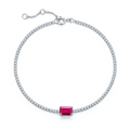 Jewelry wholesale Lab Gemstone Bracelet – 0.77CT Emerald Cut, 18K on S925 Silver