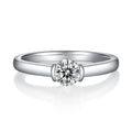 Jewelry wholesale Wholesale Moissanite D/VVS1 Round Cut Bezel-Set Solitaire Engagement Ring – 18K White Gold Vermeil on 925 Silver, GRA Certified