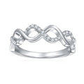 Jewelry wholesale Wholesale Moissanite D/VVS1 Infinity Twist Pavé Band – 18K White Gold Vermeil on 925 Silver, GRA Certified