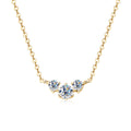 Jewelry wholesale 0.50 CTW · D/VVS1 Round Moissanite Three-Stone Chevron Necklace — 18 K Yellow- or White-Gold Vermeil on 925 Silver, 40 + 5 cm