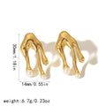 Jewelry wholesale Wholesale Molten Metal Trendy 304 Stainless Steel Stud Earrings-18K Gold Plated, Waterproof