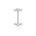 Jewelry wholesale Wholesale G23 Titanium 14G Internal Thread Triple CZ Linear Style-Barbell Nipple