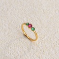 Jewelry wholesale Wholesale Three-Stone Cubic Zirconia Minimalist 304 Stainless Steel Band Ring – 18K Gold Plated, Waterproof