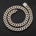 Jewelry wholesale Wholesale Jewelry Set 15mm Cuban Chain Necklace and Bracelet – Hip Hop Square Zircon Trendy Necklace, Chain 7in,8in,9in,16in,18in,20in,22in,24in