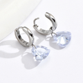 Jewelry wholesale Wholesale Heart Dangle Minimalist 304 Stainless Steel Hoop Earrings, Waterproof