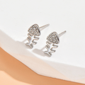 Jewelry wholesale Wholesale Fish Bone Cute 304 Stainless Steel Stud Earrings, Waterproof