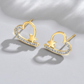 Jewelry wholesale Wholesale Heart Star Trendy 304 Stainless Steel Stud Earrings – 14K Gold Plated, Waterproof
