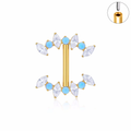 Jewelry wholesale Wholesale G23 Titanium 14G Push-in Geometric CZ Straight Barbell Nipple Piercing