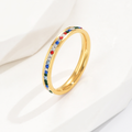Jewelry wholesale Wholesale Eternity Cubic Zirconia Minimalist 304 Stainless Steel Band Ring – 14K Gold Plated, Waterproof