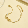 Jewelry wholesale Wholesale Marquise Cubic Zirconia & Infinity Link Minimalist 304 Stainless Steel Bracelets, Waterproof
