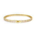 Jewelry wholesale 4.3 CTW - 3 mm D/VVS1 Round Moissanite Tennis Bracelet – 18 K Gold Vermeil 925 Silver, 19.5 cm