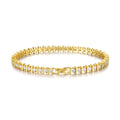 Jewelry wholesale 4.2 CTW · 3 mm D/VVS1 Round Moissanite Tennis Bracelet – 18 K Gold Vermeil 925 Silver, 20.5 cm