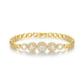 Jewelry wholesale 1.6 CTW · 0.8 ct Centre D/VVS1 Moissanite Halo Bracelet – 18 K Gold Vermeil 925 Silver, 18 cm