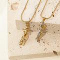 Jewelry wholesale Wholesale Embracing Couple Elegant 304 Stainless Steel Pendant Necklace, Chain 17.13in + 2.17in, Waterproof